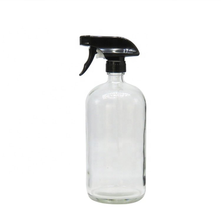 Wholesale Boston Round Shampoo Bottle 16oz 500ml Clear Boston Round Glass Bottle