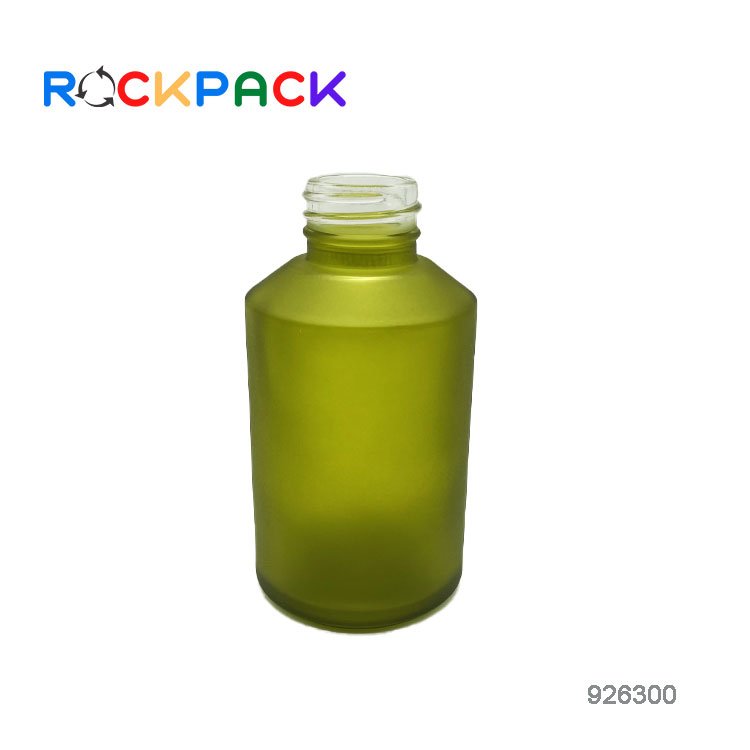 60ml 125ml 200ml Frosted green cosmetic skin care cream lotion foundation liquid pump glass bottle