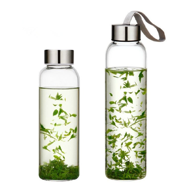 Hot Selling Promotional China Wholesale Manufacturer Portable Reusable 550ml Glass Water Bottle