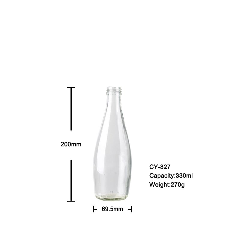 Custom Wholesale Mineral Water Glass Bottle Beverage Transparent Glass Bottle