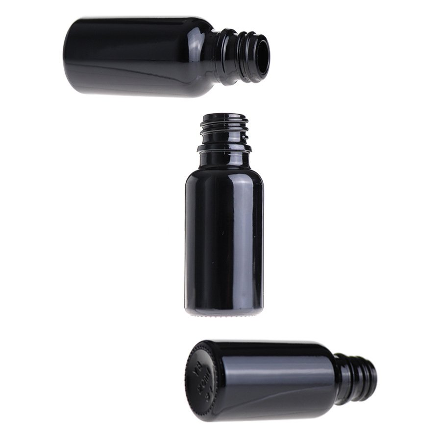 30ml Black Essential Oil Glass Dropper Bottle Korean Skincare Cosmetic Packaging glass bottle with spray pump dropper