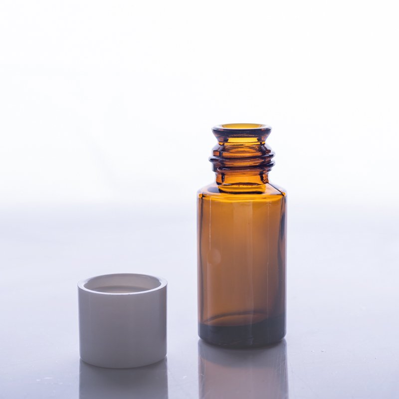 15ml 30ml 60ml amber diffuser essential oil fragrance glass bottle with wide bell horn mouth with Bakelite cap for medicine