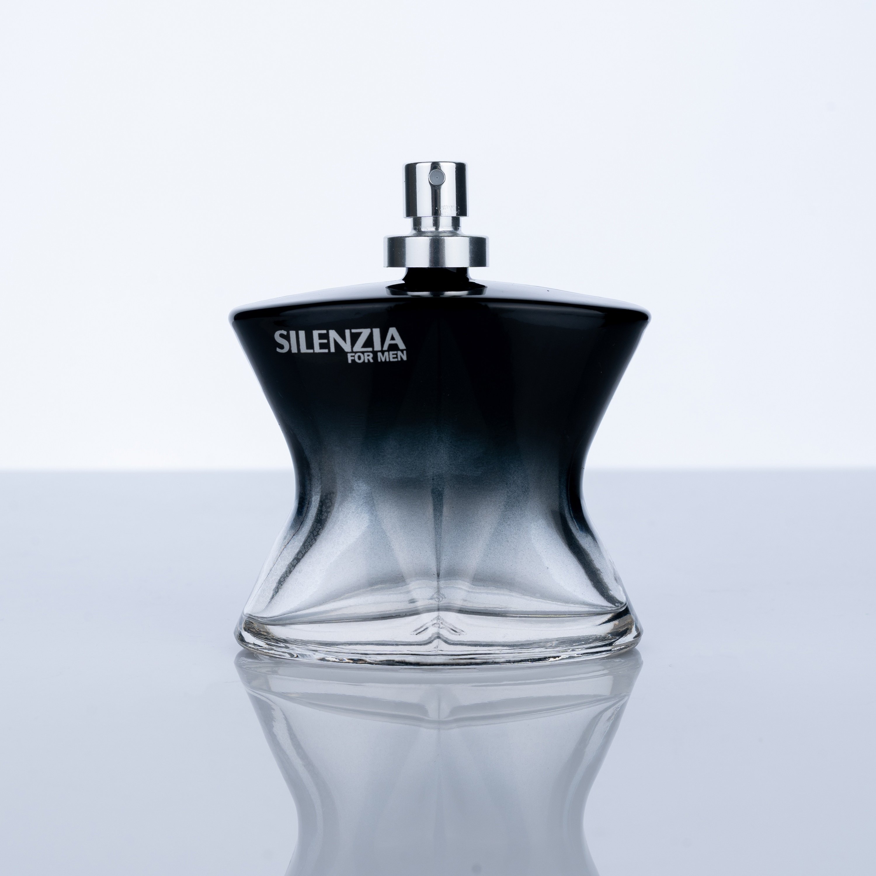 New Design Luxury Black Gradient Unique Shaped 100ml Glass Perfume Bottle with Sprayer