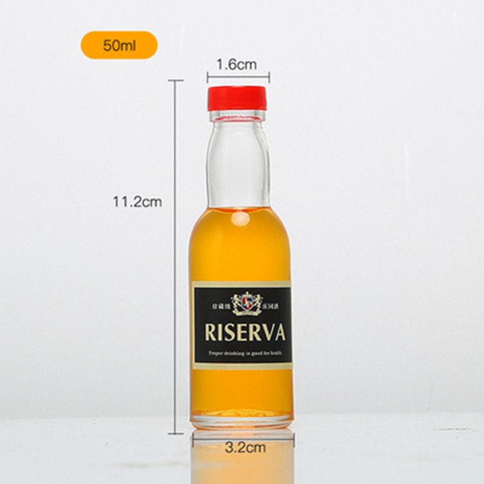 Wholesale 50ml Small Sample Alcohol Juice Drinks Glass Wine Bottle Liquor Glass Bottle With Screw Lid