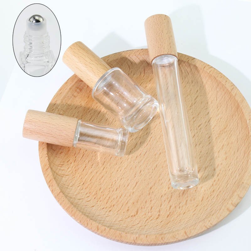 10ml 15ml Flat Square Clear Frosted Luxury Empty Small Perfume Roll On Roller Bottle Essential Oil Glass Travel Container