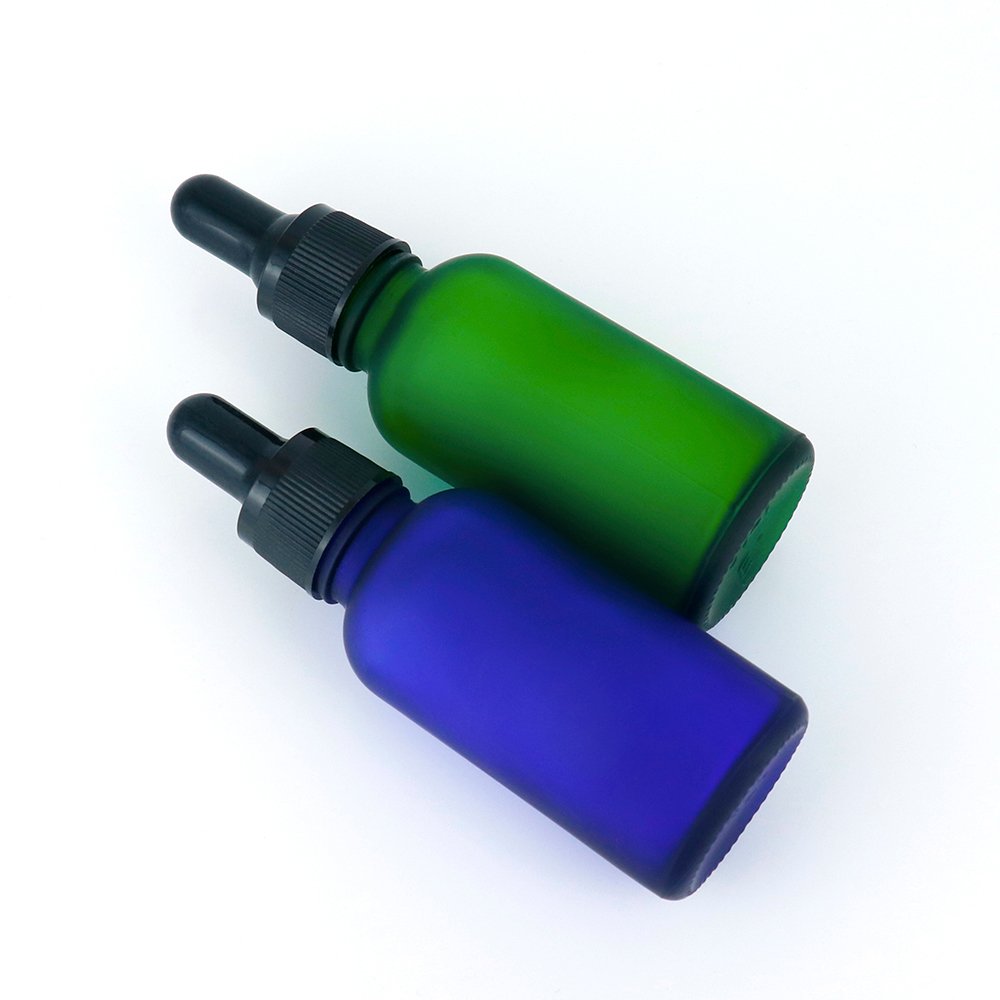 factory custom essential oil glass bottle 5ml 10ml 15ml 20ml 30ml 50ml 100ml Colorful dropper glass bottle with gold caps