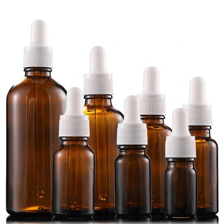 Amber Dropper Bottle 5ml 10ml 15ml 20ml 30ml 50ml 100ml Cosmetic Essential Oil Glass Serum Bottle