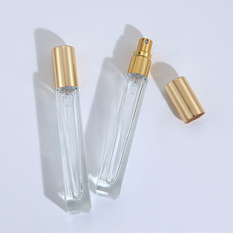 low price luxury 10ml flat thin square empty portable transparent perfume glass bottles 30ml with round edges