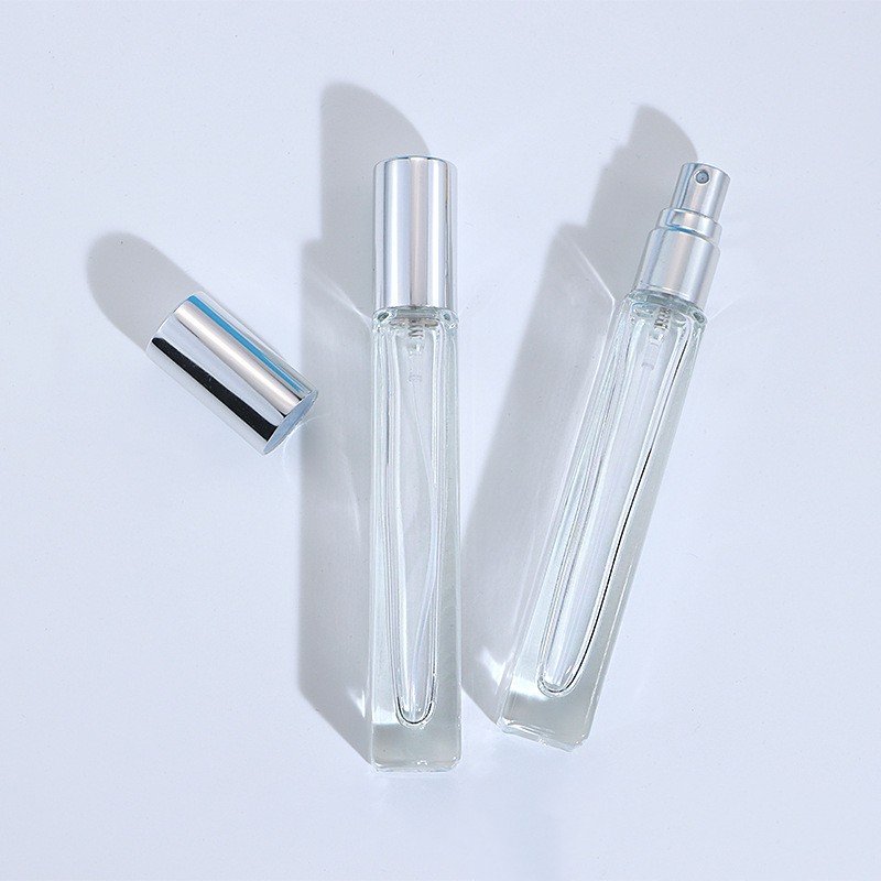 low price luxury 10ml flat thin square empty portable transparent perfume glass bottles 30ml with round edges