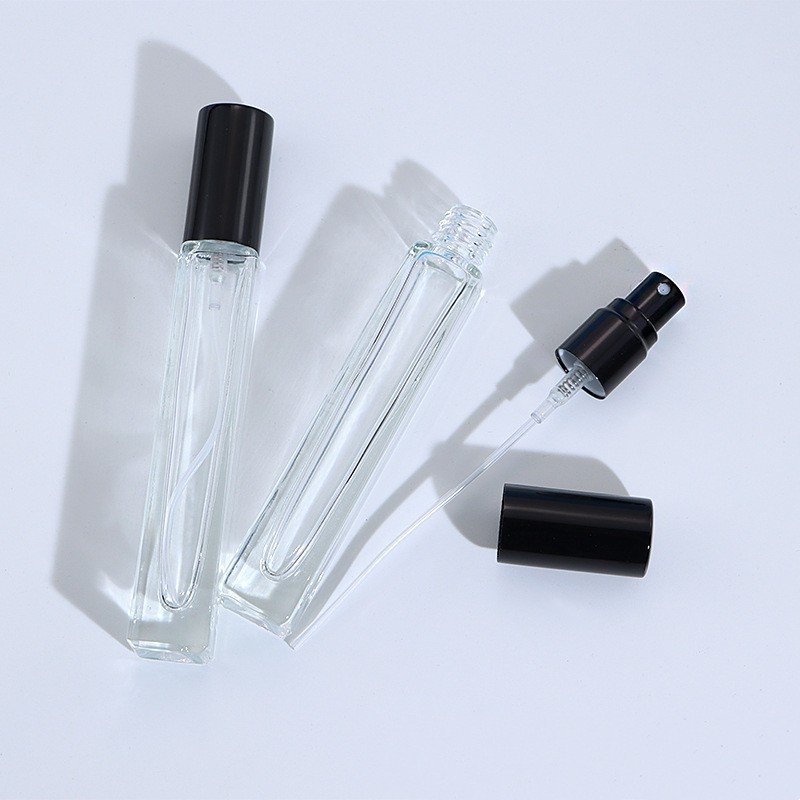 low price luxury 10ml flat thin square empty portable transparent perfume glass bottles 30ml with round edges
