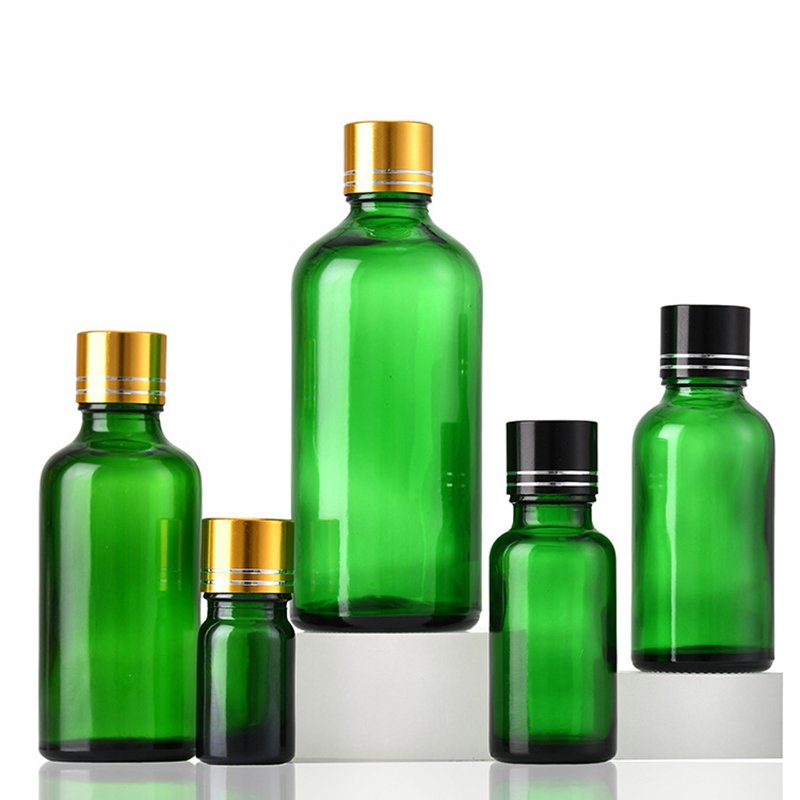 5ml to 100ml Perfect Glass Dropper Bottles for Cosmetic Oil Storage Round Shape Luxurious Green Color Glass Bottles
