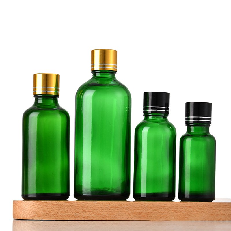 5ml to 100ml Perfect Glass Dropper Bottles for Cosmetic Oil Storage Round Shape Luxurious Green Color Glass Bottles