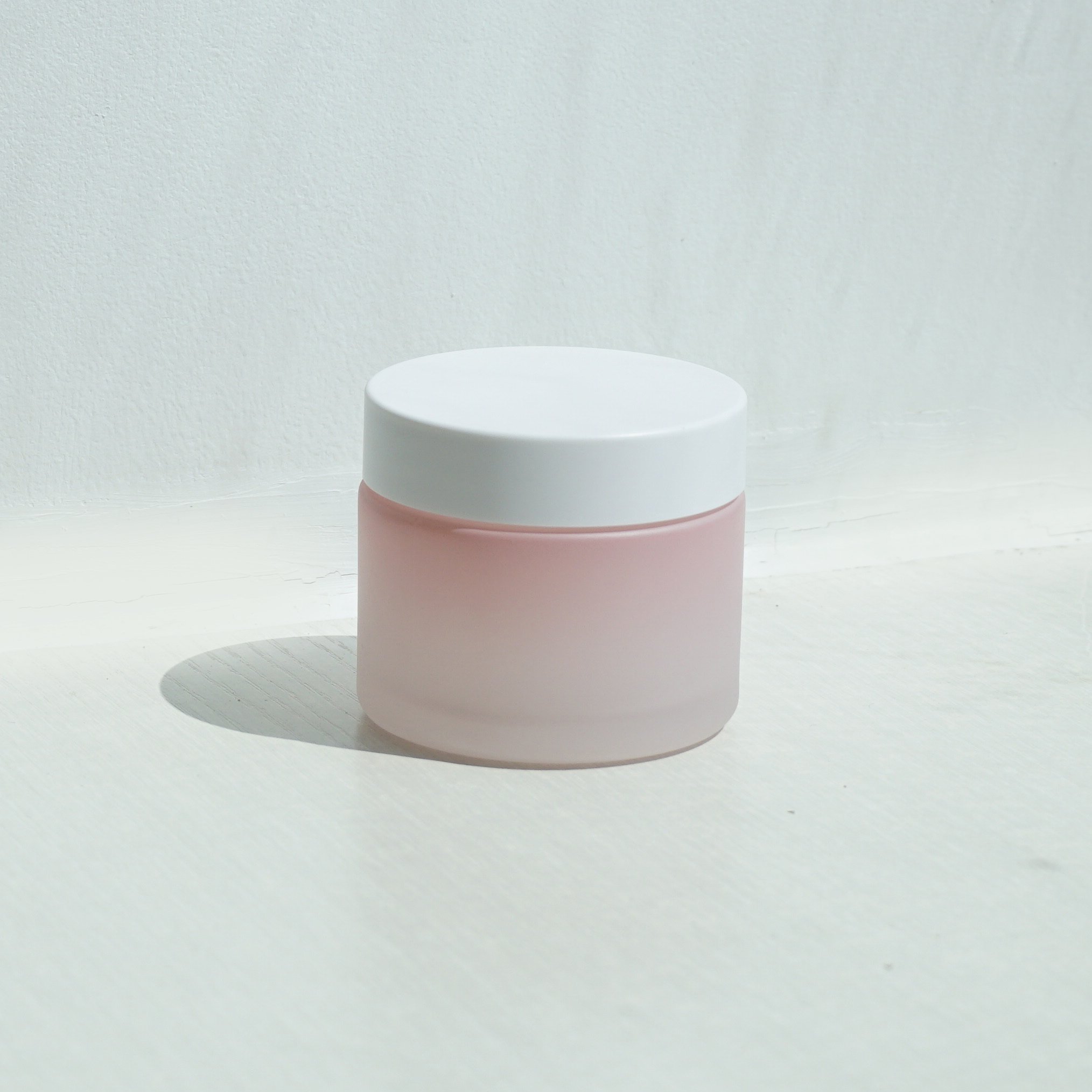 Luxury wholesale pink gradient frosted glass bottle set