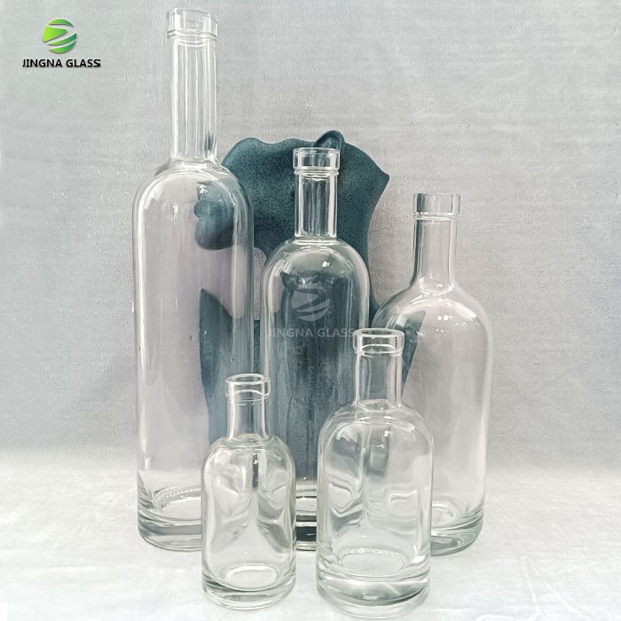 JINGNA round glass bottle 500ML 700ML 750ML 1000ML Color Painting rum tequila Vodka Brandy Whisky Gin liquor Glass Bottles