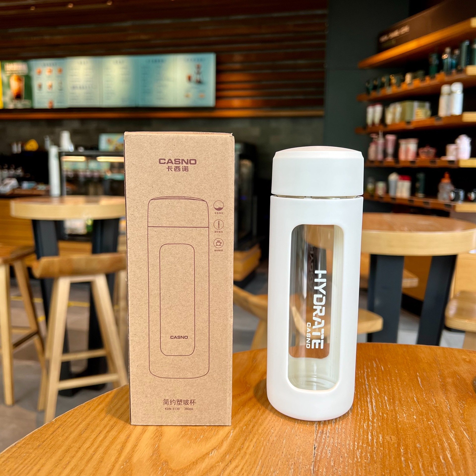 Custom Water Bottle Glass Wide Mouth High Borosilicate Round Drinking Water Glass Bottle Glass Water Bottle