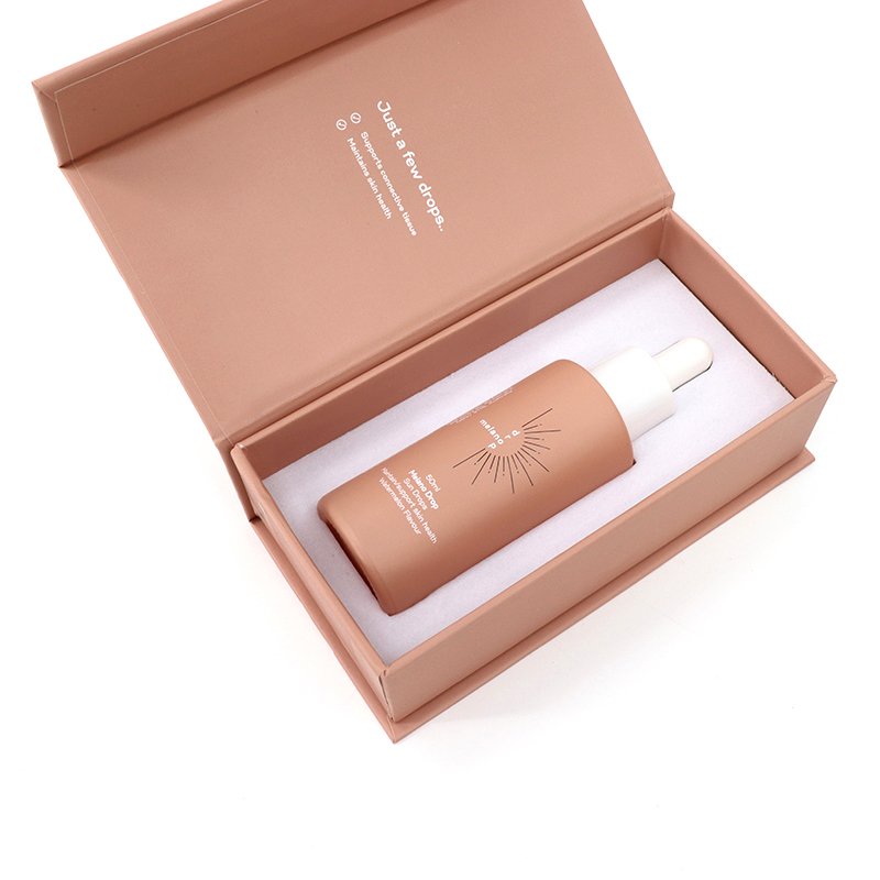Wholesale Price 60Ml Skincare Glass Bottle With Dropper Pipette Empty Round 60Ml Pink Dropper Bottle Glass With Box