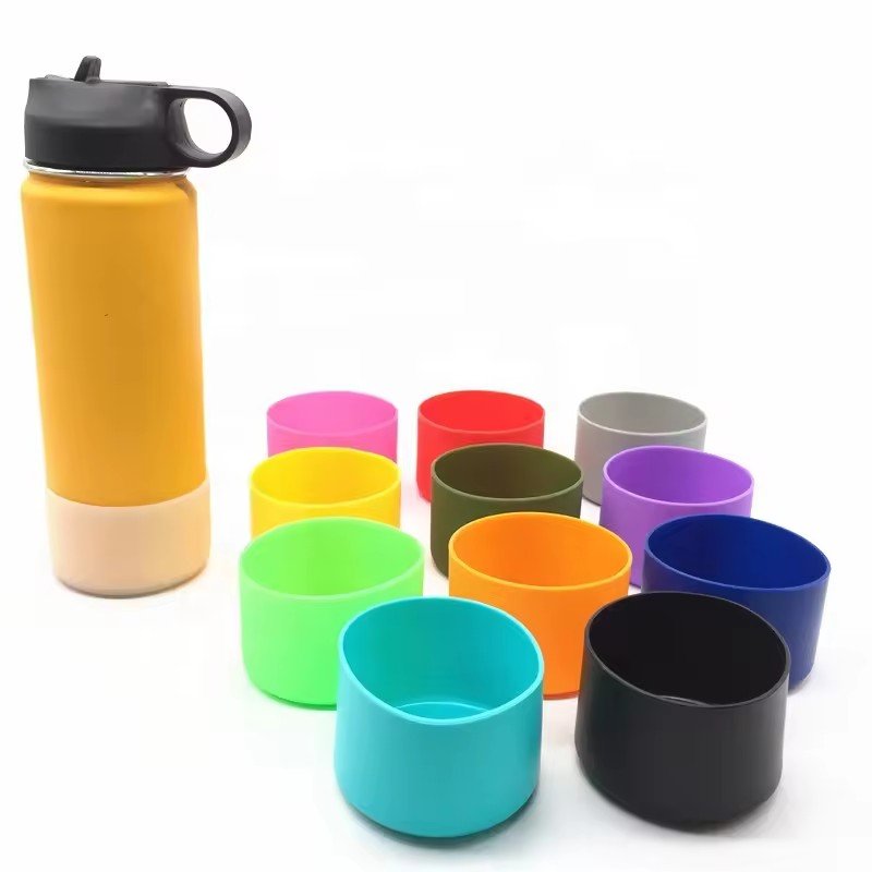 Hot Sale 7.5 cm 9 cm Custom logo Bottom Sleeve Cover Water Bottle Sleeve Silicone Bottle Boot