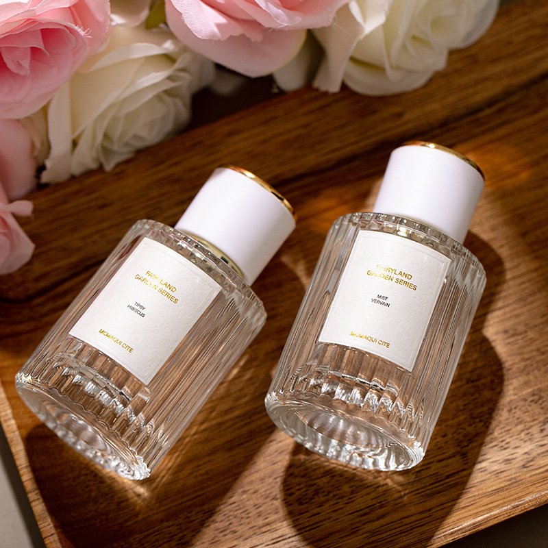 hot selling luxury cylinder perfume bottle with heavy bottom and lids in stock