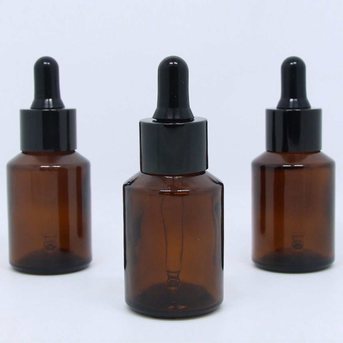 Luxury empty 15ml 30 ml 1oz half ounce serum essential oil transparent blue green frosted amber oblique shoulder glass bottle