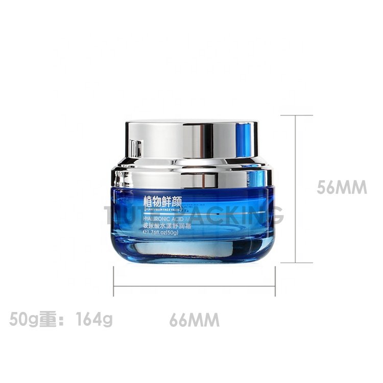 Blue cosmetic glass bottle skin care product container Blue 30 g 50 g 40 ml 100 ml 120 ml glass container