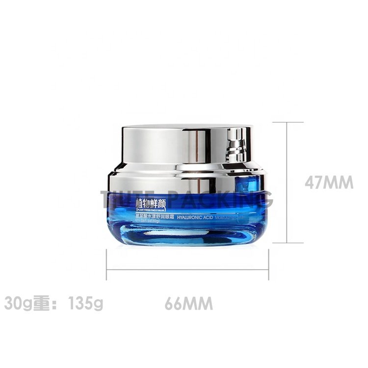 Blue cosmetic glass bottle skin care product container Blue 30 g 50 g 40 ml 100 ml 120 ml glass container