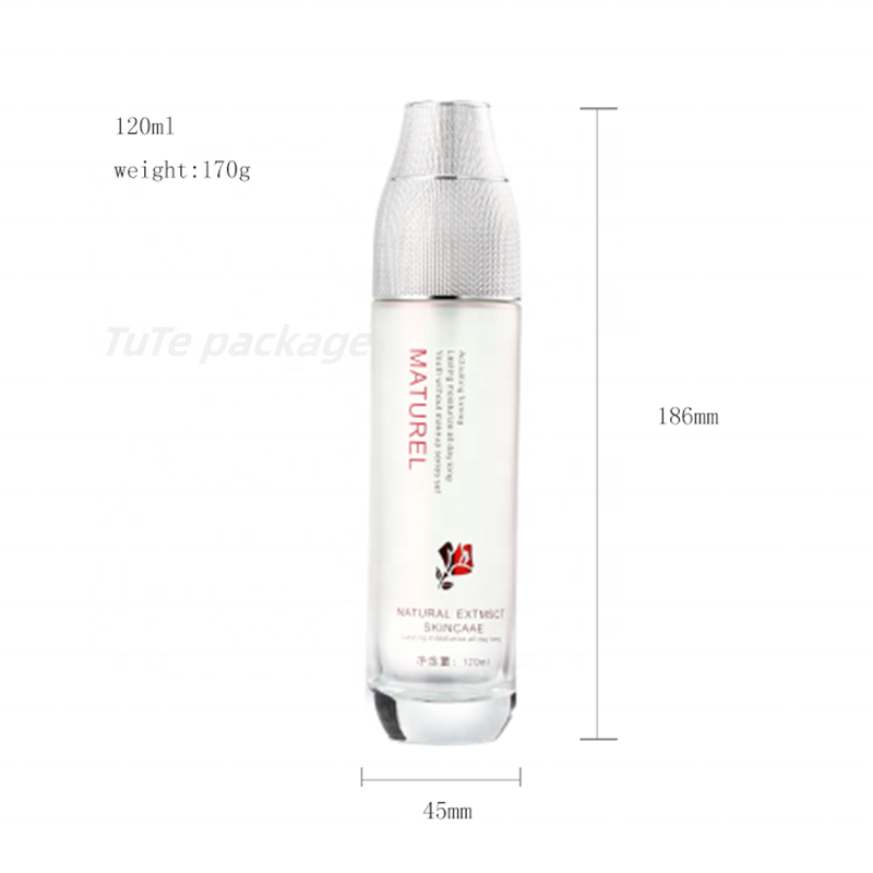 cosmetics essence milk pump glass bottle set original serum packaging glass bottle for cosmetics liquid packaging