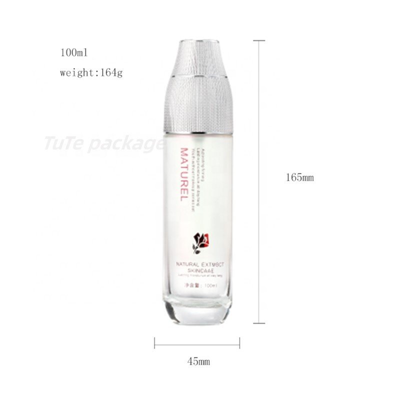cosmetics essence milk pump glass bottle set original serum packaging glass bottle for cosmetics liquid packaging