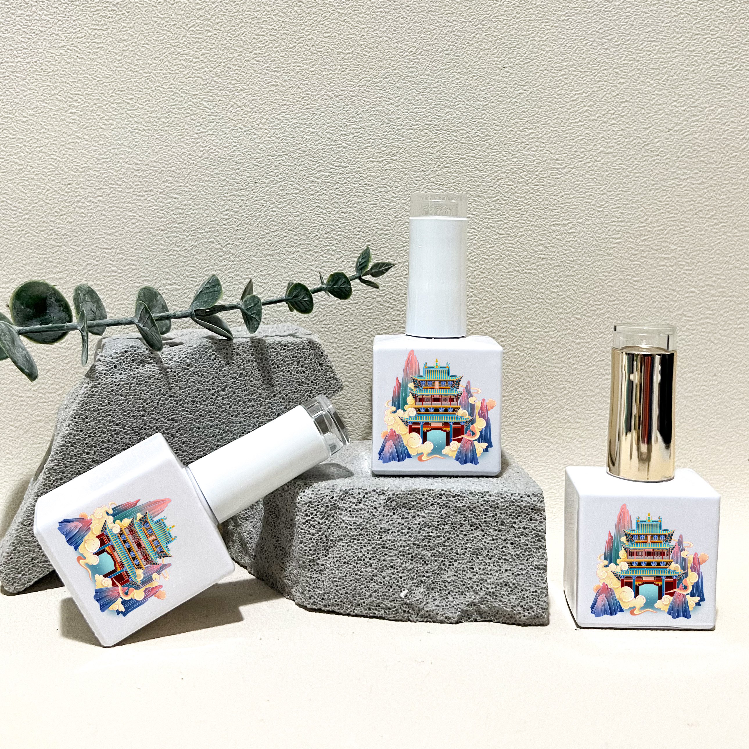 High quality Low MOQ 10ml 15ml 18.5ml empty gel nail polish bottle packaging nail bottle White white nail glass bottle