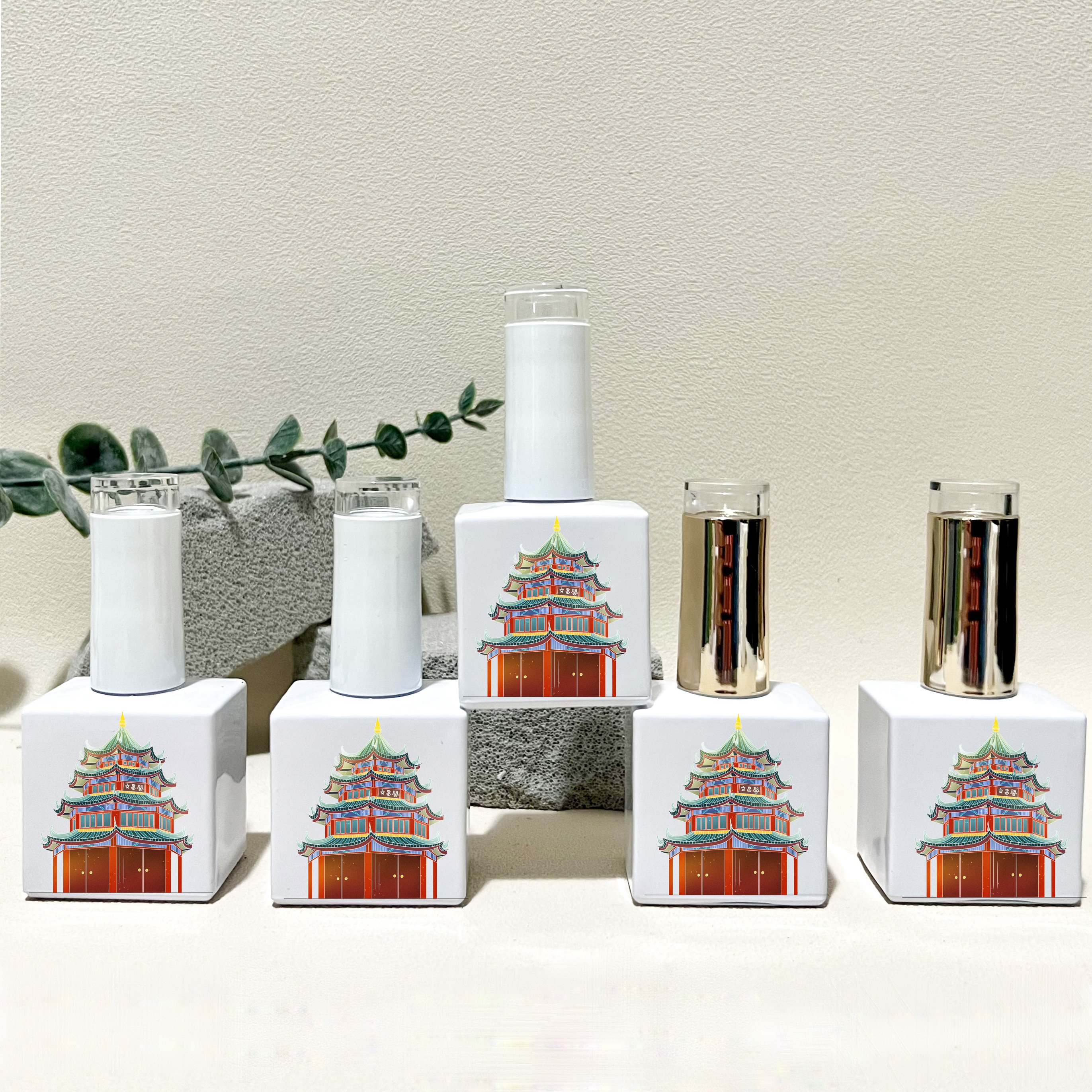 High quality Low MOQ 10ml 15ml 18.5ml empty gel nail polish bottle packaging nail bottle White white nail glass bottle