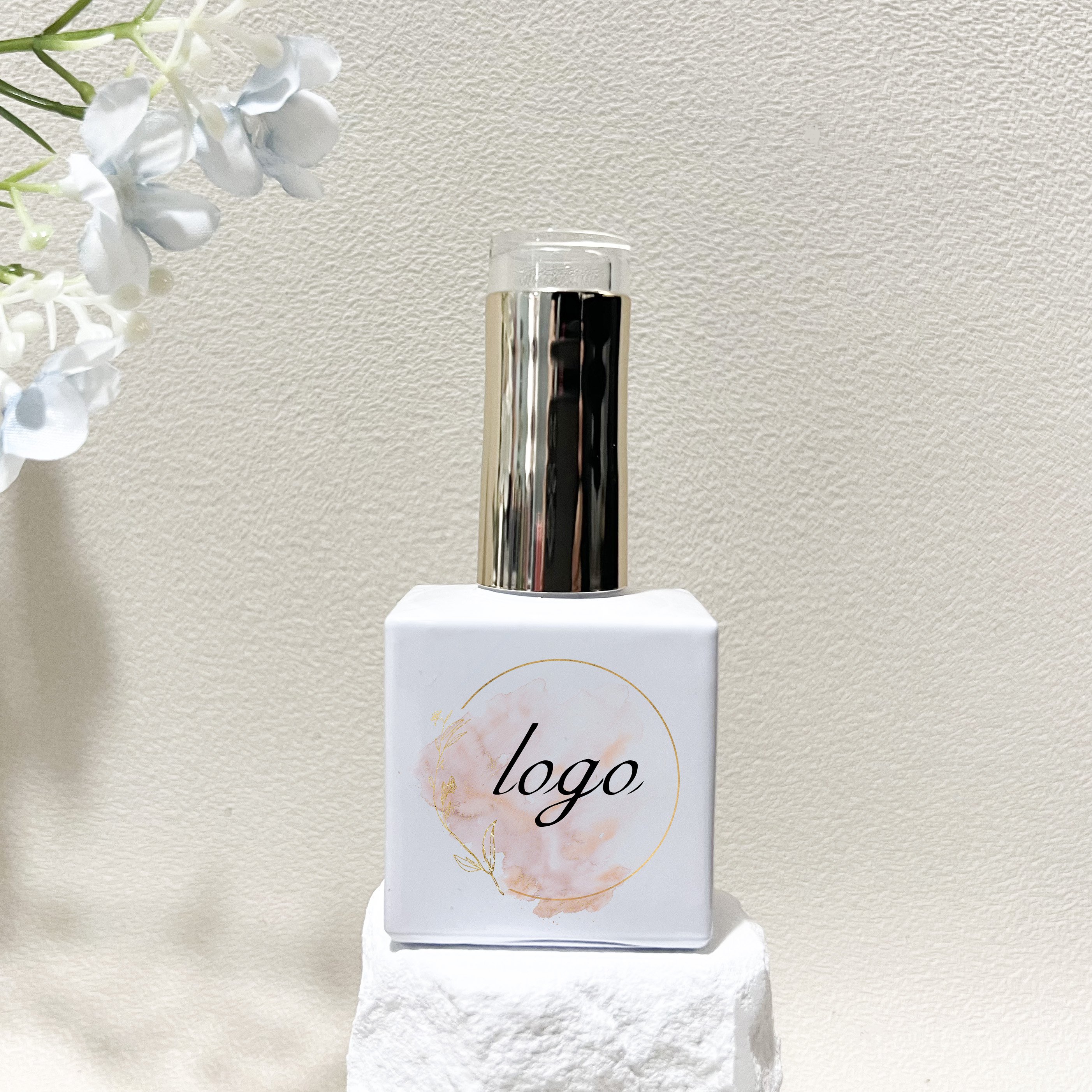 High quality Low MOQ 10ml 15ml 18.5ml empty gel nail polish bottle packaging nail bottle White white nail glass bottle