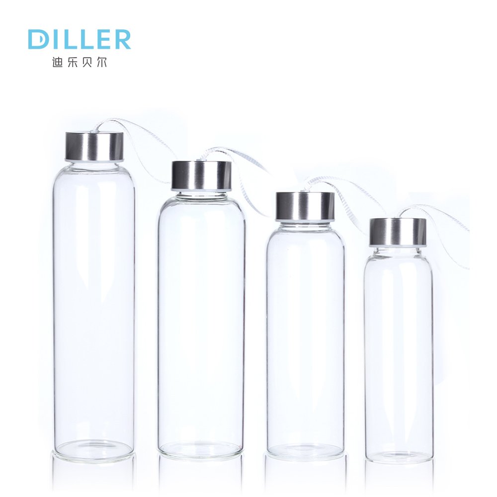 Hot sale Wholesale Portable 500ml Reusable Clear Hard Glass Water Bottle for Hot and Cold Water