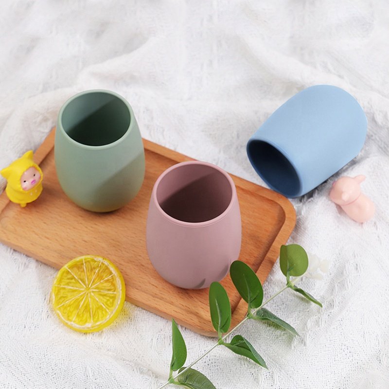 Wellfine Food Grade Anti-fall Silicone Wine Glass Unique Drinkware Egg Shape Outdoor Foldable Travel Silicone Wine Tumbler Cup