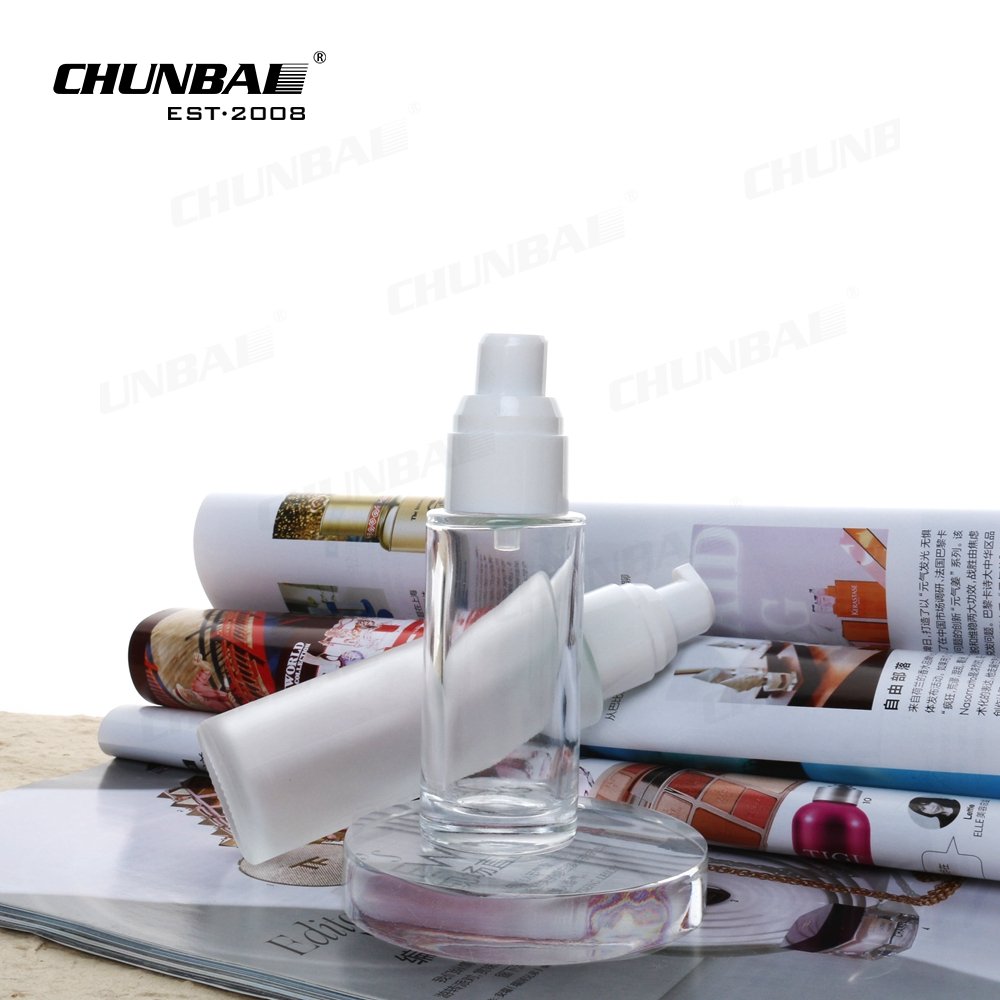 Luxury 25 Ml 30Ml 120Ml Frosted Round Empty Low Price Liquid Glass Pump Serum Foundation Lotion Bottle With Pump