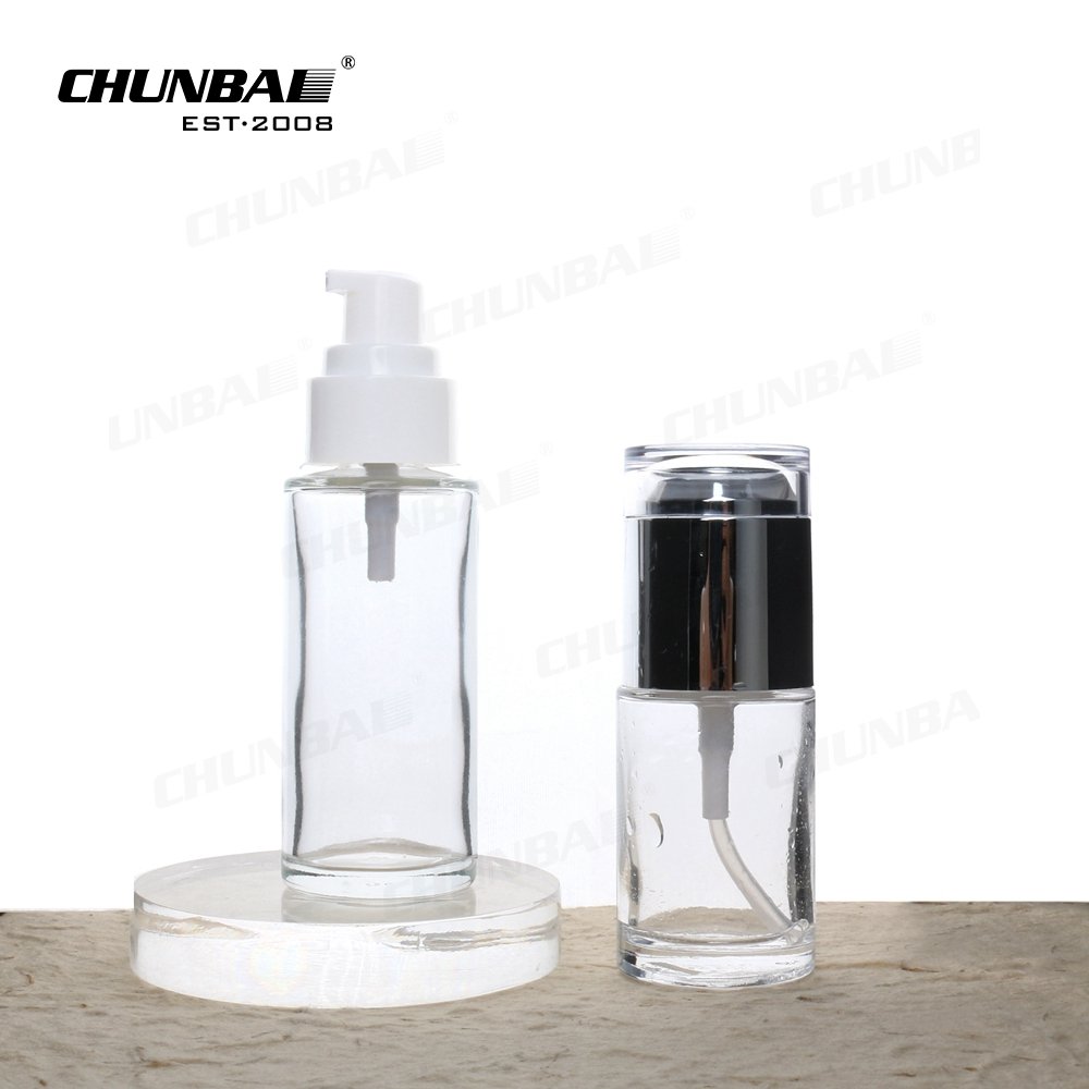 Luxury 25 Ml 30Ml 120Ml Frosted Round Empty Low Price Liquid Glass Pump Serum Foundation Lotion Bottle With Pump