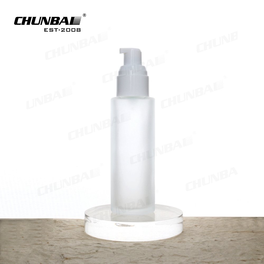 Luxury 25 Ml 30Ml 120Ml Frosted Round Empty Low Price Liquid Glass Pump Serum Foundation Lotion Bottle With Pump