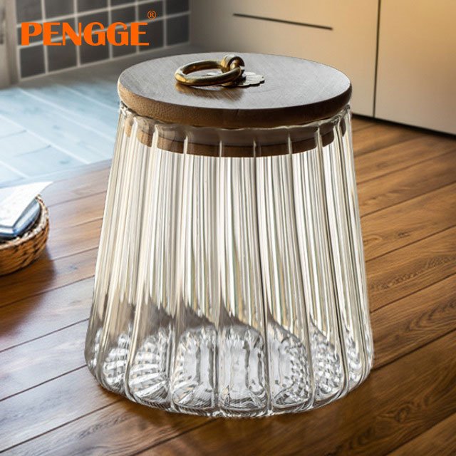 Irregular high borosilicate glass Storage Container for Kitchen Household Organizational Vertical Grain Tea Sealed Tank Food Use