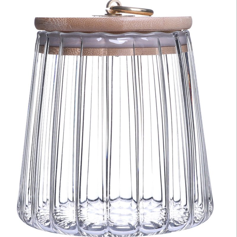 Irregular high borosilicate glass Storage Container for Kitchen Household Organizational Vertical Grain Tea Sealed Tank Food Use