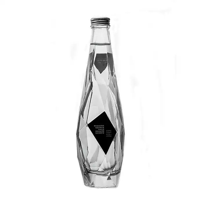 Hot sale unique shape 350ml 500ml empty glass wine bottle refillable whiskey vodka liquor bottles with metal screw lid
