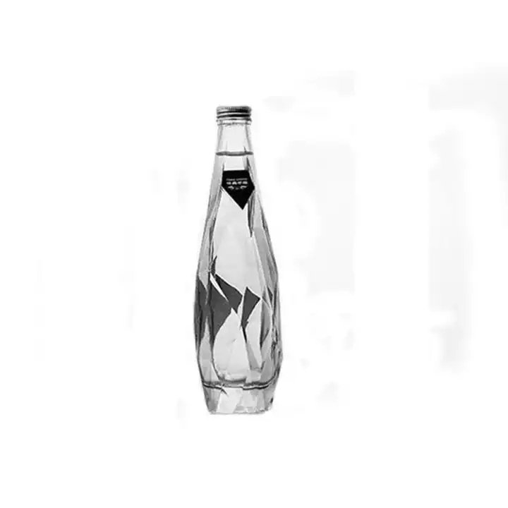 Hot sale unique shape 350ml 500ml empty glass wine bottle refillable whiskey vodka liquor bottles with metal screw lid