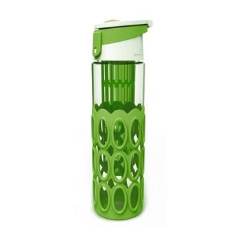 silicone clear drinking water glass bottle china fruit infuser with high quality and certificate