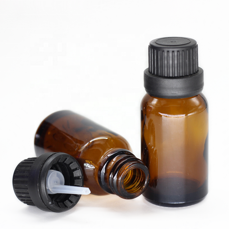 Amber Color 15ml 20ml Glass Material Euro Dropper Glass Bottles With Tamper Evident Cap And Orifice Reducer For Essential Oil