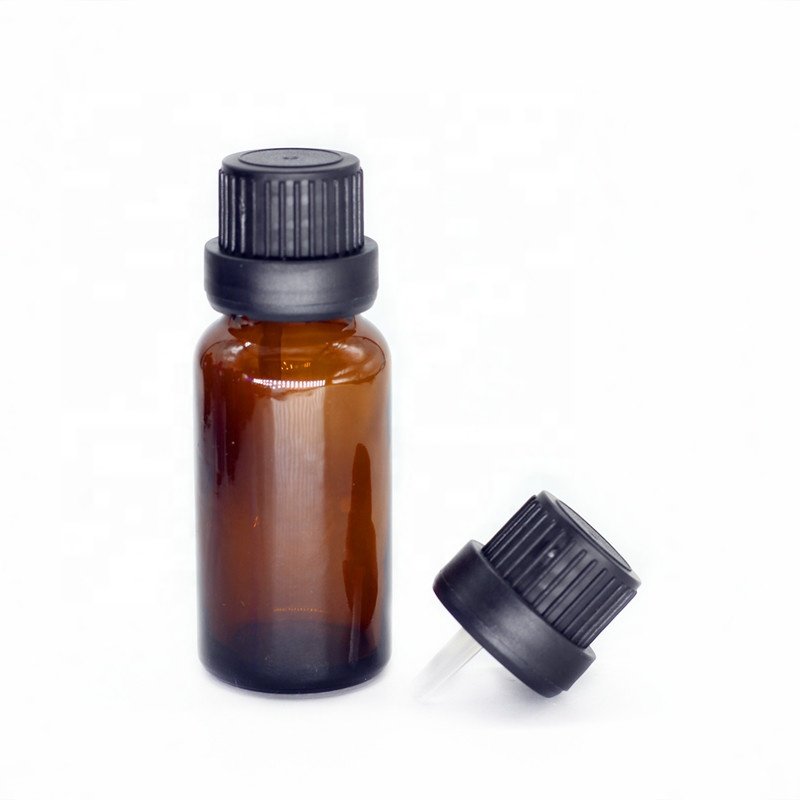 Amber Color 15ml 20ml Glass Material Euro Dropper Glass Bottles With Tamper Evident Cap And Orifice Reducer For Essential Oil