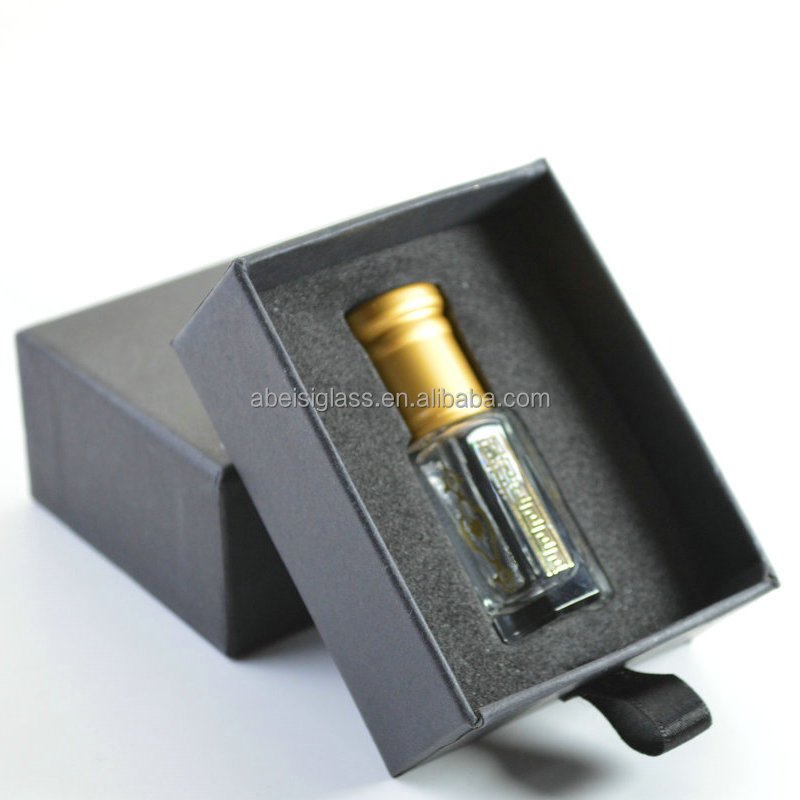 3ml 6ml 12ml empty Black/White attar OUD oil glass perfume bottle with packing gift box