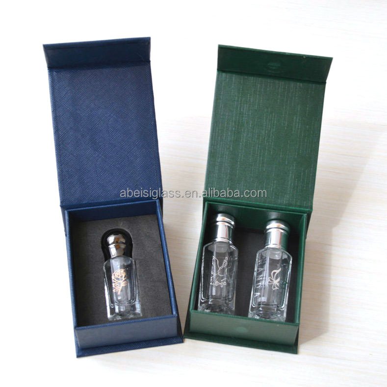 3ml 6ml 12ml empty Black/White attar OUD oil glass perfume bottle with packing gift box