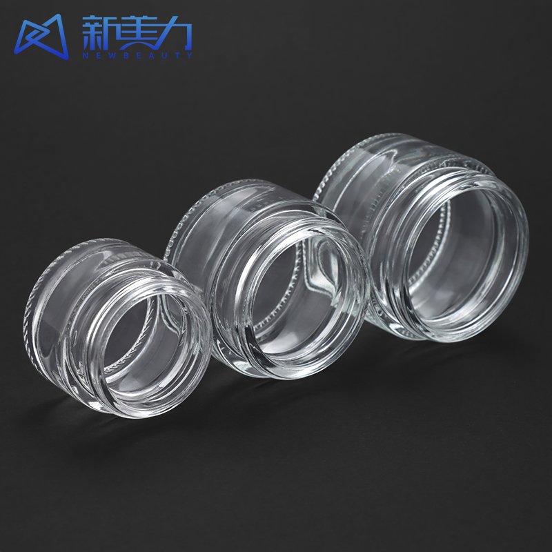 Transparent Thick Bottom Cream Glass Jars Multi-Capacity Balm Glass Bottles Wide Mouth Lip Balm Storage Container For Lotions