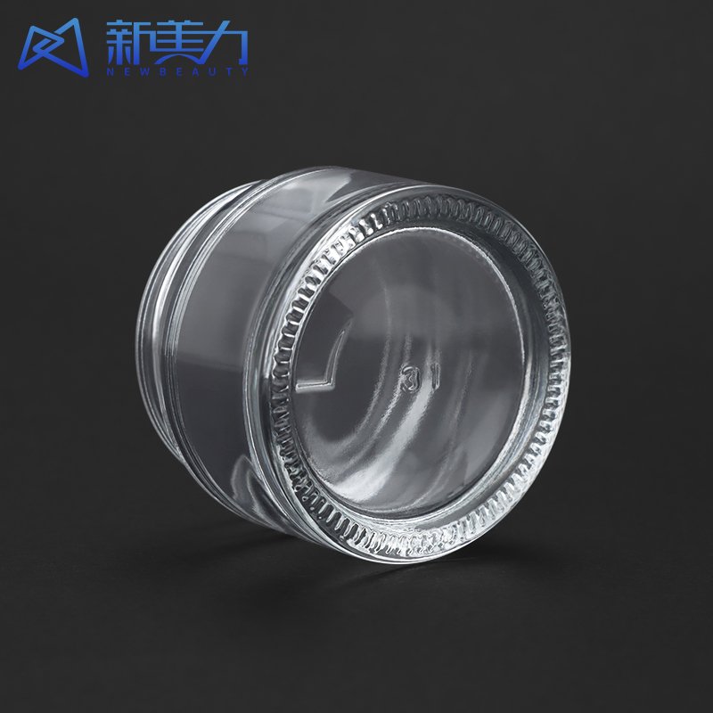 Transparent Thick Bottom Cream Glass Jars Multi-Capacity Balm Glass Bottles Wide Mouth Lip Balm Storage Container For Lotions