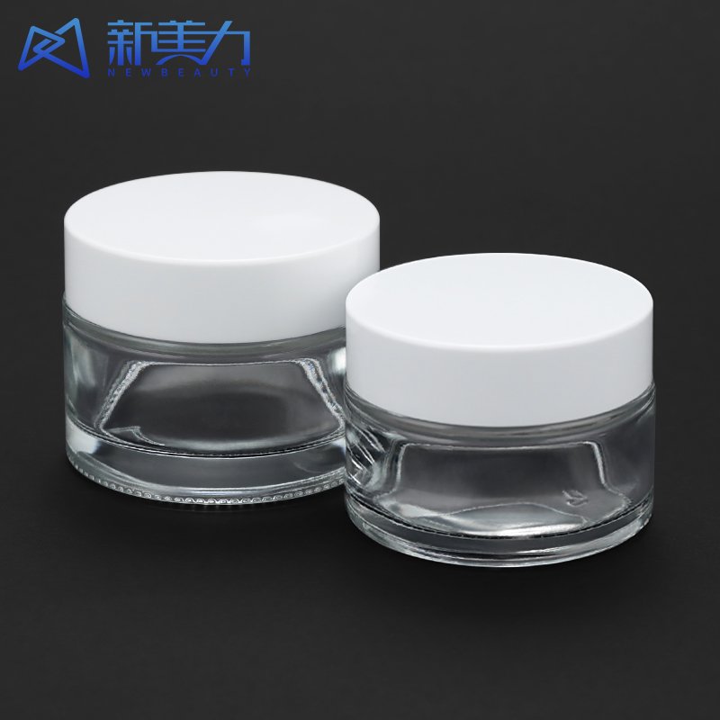 Transparent Thick Bottom Cream Glass Jars Multi-Capacity Balm Glass Bottles Wide Mouth Lip Balm Storage Container For Lotions