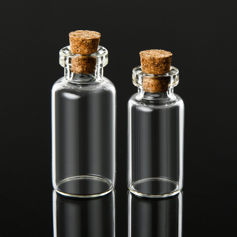 1ml 2ml 3ml 5ml 10ml 15ml 20ml tube-type transparent borosilicate perfume essential oil sample glass bottle with cork stopper