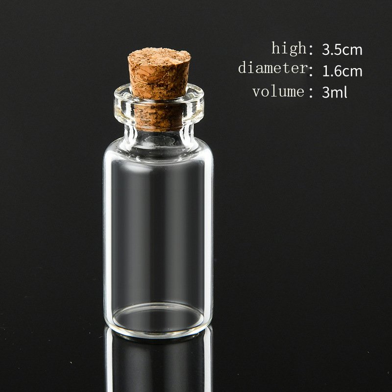 1ml 2ml 3ml 5ml 10ml 15ml 20ml tube-type transparent borosilicate perfume essential oil sample glass bottle with cork stopper