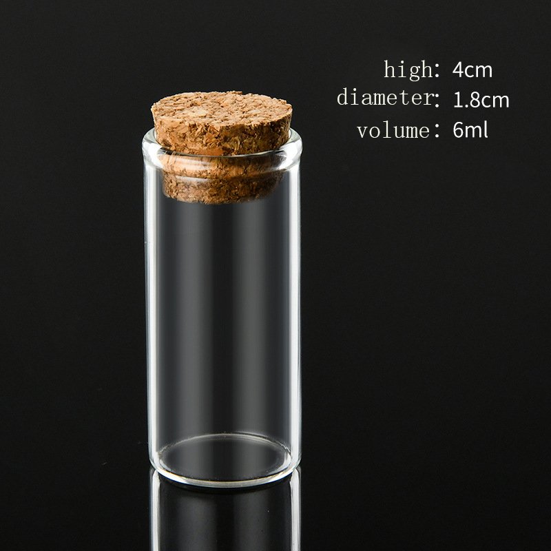 1ml 2ml 3ml 5ml 10ml 15ml 20ml tube-type transparent borosilicate perfume essential oil sample glass bottle with cork stopper